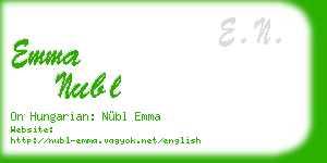 emma nubl business card